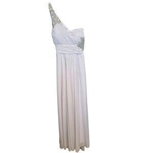 Sequin Hearts Lavender One‎ Shoulder Embellished Formal Gown Dress Size 5